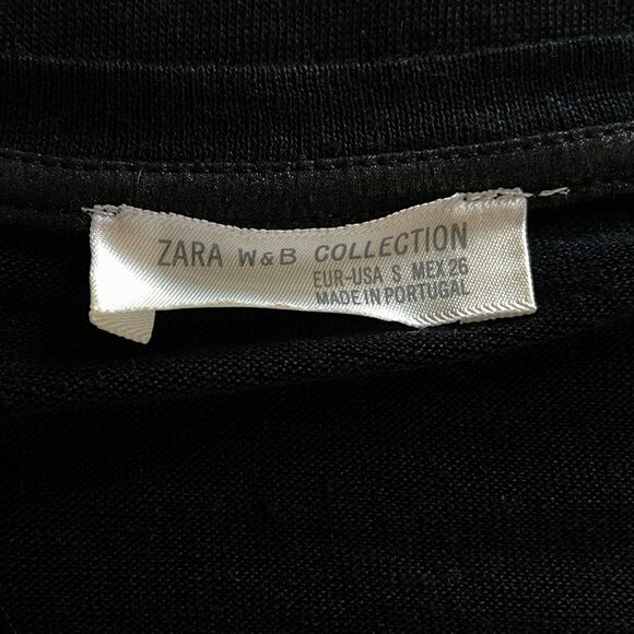 Zara Linen Faux Leather Accent Grunge Goth Witchy Top Women's Size Small - Picture 3 of 7